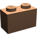 LEGO Dark Flesh Brick 1 x 2 with Bottom Tube (3004 / 93792)