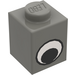 LEGO Dark Gray Brick 1 x 1 with Eye without Spot on Pupil (40038 / 48409)