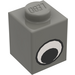 LEGO Dunkelgrau Backstein 1 x 1 mit Eye ohne Punkt auf der Pupille (82357 / 82840)