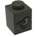 LEGO Dark Gray Brick 1 x 1 with With Left Arched Eye (3005)