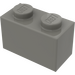 LEGO Dark Gray Brick 1 x 2 with Bottom Tube (3004)