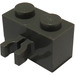 LEGO Dunkelgrau Backstein 1 x 2 mit Vertikale Clip (Lücke im Clip) (30237)