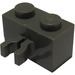 LEGO Gris oscuro Ladrillo 1 x 2 con Vertical Clip (Hueco en el clip) (30237)