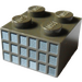 LEGO Gris foncé Brique 2 x 2 avec 18 Petit Squares (Fenêtre Panes) dans Fading Grays Modèle sur Côtés opposés (3003)