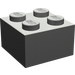 LEGO Gris foncé Brique 2 x 2 sans supports transversaux (3003)