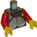 LEGO Dark Gray Castle Torso with Silver Breastplate and Chainmail with Red Arms and Yellow Hands (973)