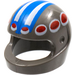 LEGO Dark Gray Crash Helmet with Blue and White Stripes and Red and White Dots Pattern (2446 / 45293)