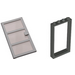 LEGO Dark Gray Door Frame 1 x 4 x 6 with Light Gray Door with Transparent Black Glass