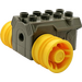 LEGO Dark Gray Duplo Toolo Pullback Motor 3 x 4 with Yellow Wheels