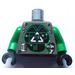 LEGO Dark Gray Insectoids Villian with Airtanks Minifigure head with Green Hair and Copper Eyepiece Torso (973 / 73403)