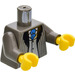 LEGO Dark Gray Lucius Malfoy Torso with Striped Suit and Silver Vest with Blue Tie with Dark Gray Arms and Yellow Hands (973 / 73403)