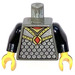 LEGO Donkergrijs Minifiguur Torso met Scale Mail en Rood Diamant (973 / 73403)