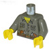 LEGO Donkergrijs Minifigure Torso Jungle Shirt met Pockets en Guns in Riem met Dark Grijs Armen en Geel Handen (973)