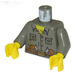 LEGO Mørkegrå Minifigur Torso Jungle Skjorte med Pockets og Guns i Bælte med Dark Grå Arme og Gul Hænder (973 / 73403)