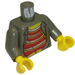 LEGO Gris oscuro Mr Cunningham Torso con Rojo y Plateado Rayas con Dark Gris Brazos y Amarillo Manos (973 / 73403)