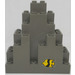 LEGO Gris foncé Panneau 3 x 8 x 7 Osciller Triangulaire avec Autocollant from set 6560 (6083)