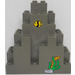 LEGO Dark Gray Panel 3 x 8 x 7 Rock Triangular with stickers from set 6560 (6083)