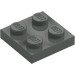 LEGO Dark Gray Plate 2 x 2 (3022)