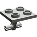 LEGO Donkergrijs Plaat 2 x 2 Dun met Dual Wielen Houder met splitpennen (4870)