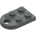 LEGO Dunkelgrau Platte 2 x 3 mit Gerundet Ende und Pin Loch (3176)