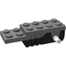 LEGO Dunkelgrau Pullback Motor 6 x 2 x 1.3 mit Weiß Shafts und Schwarz Basis (42288 / 42853)