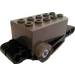 LEGO Тъмно сиво Pullback Motor с черна основа и шипове без греди (32283 / 76098)