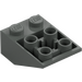 LEGO Mørk grå Skråning 2 x 3 (25°) Omvendt uten koblinger mellom knotter (3747)