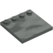 LEGO Donkergrijs Tegel 4 x 4 met Noppen aan Rand (6179)