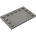 LEGO Donkergrijs Tegel 4 x 6 met Studs Aan 3 Edges (6180)