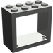 LEGO Dunkelgrau Fenster 2 x 4 x 3 mit abgerundeten Löchern (4132)