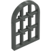 LEGO Тъмно сиво прозорец Pane 1 x 2 x 2.7 Закръглена Връх с Twisted Bars (30045)