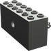 LEGO Dunkelgrau Windup - Motor 2 x 6 x 2 1/3 Assembly ohne angehobene Wellenbasis (kurze Achse)