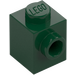 LEGO Dark Green Brick 1 x 1 with Stud on One Side (87087)