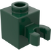 LEGO Dark Green Brick 1 x 1 with Vertical Clip (Open &#039;O&#039; Clip, Hollow Stud) (60475 / 65460)