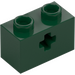 LEGO Dark Green Brick 1 x 2 with Axle Hole (&#039;+&#039; Opening and Bottom Tube) (31493 / 32064)