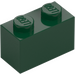 LEGO Dark Green Brick 1 x 2 with Bottom Tube (3004)