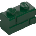 LEGO Mörkgrön Kloss 1 x 2 med Embossed Bricks (98283)