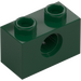 LEGO Verde scuro Mattoncino 1 x 2 con Foro (3700)