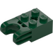 LEGO Dark Green Brick 2 x 2 with Ball Socket and Axlehole (Wide Socket) (92013)