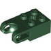 LEGO Dark Green Brick 2 x 2 with Ball Socket and Axlehole (Wide Socket) (92013)