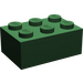 LEGO Dark Green Brick 2 x 3 (Earlier, without Cross Supports) (3002)