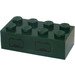 LEGO Donkergroen Steen 2 x 4 met 2 Hatches Sticker (3001)