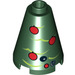 LEGO Dark Green Cone 2 x 2 x 2 with Christmas Astromech Tree Decoration (Open Stud) (3942 / 17232)