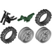 LEGO Dark Green Dirt Bike with Black Chassis and Medium Stone Gray Wheels