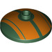 LEGO Dark Green Dish 3 x 3 with Orange Stripes (20187 / 35268)