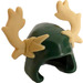 LEGO Dark Green Hood with Tan Antlers