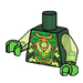 LEGO Dark Green Minifig Torso with Dragon Head and Transparent Bright Green Arms (973 / 90811)