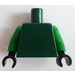 LEGO Donkergroen Vlak Minifiguur Torso met Groen Armen en Zwart Handen (973 / 73403)