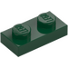 LEGO Dark Green Plate 1 x 2 (3023 / 28653)