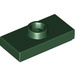 LEGO Dark Green Plate 1 x 2 with 1 Stud (with Groove and Bottom Stud Holder) (15573)